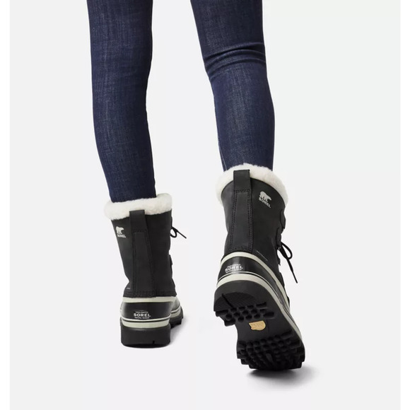 SOREL Women's Caribou WP Waterproof Leather Black Stone Size 9 - Picture 7 of 7